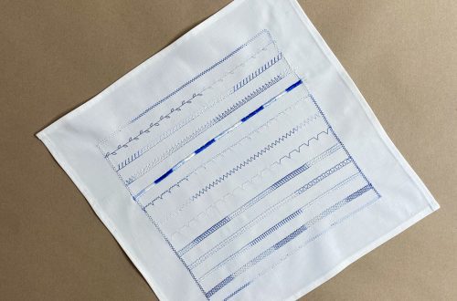 Valmis koristeommel-liina vanhasta lakanasta